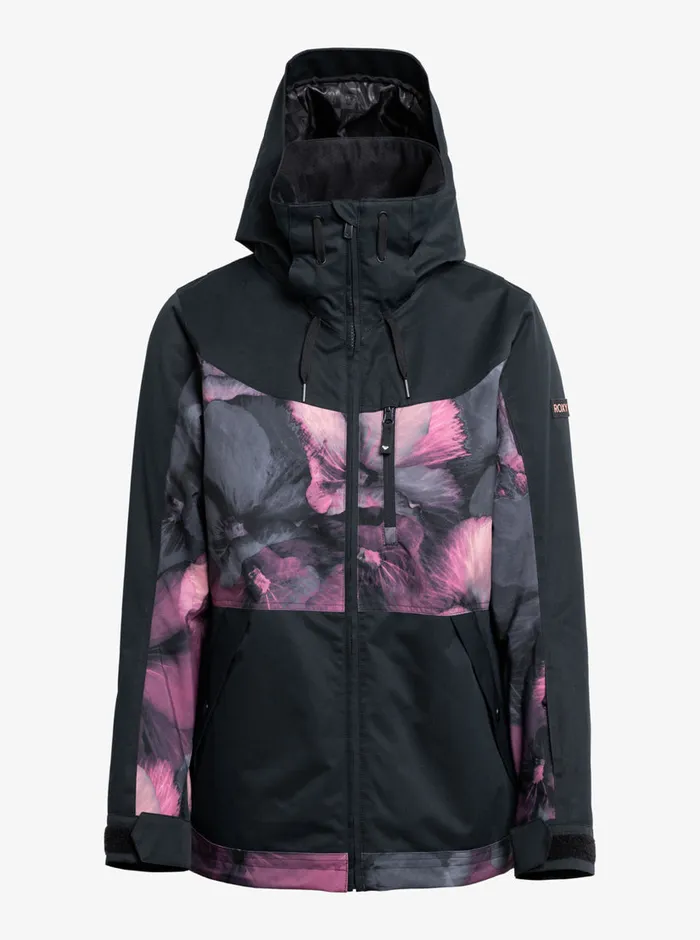 Roxy Snow Jackets Presence Parka Technical Snow Jacket True Black Pansy Pansy 8211 Womens
