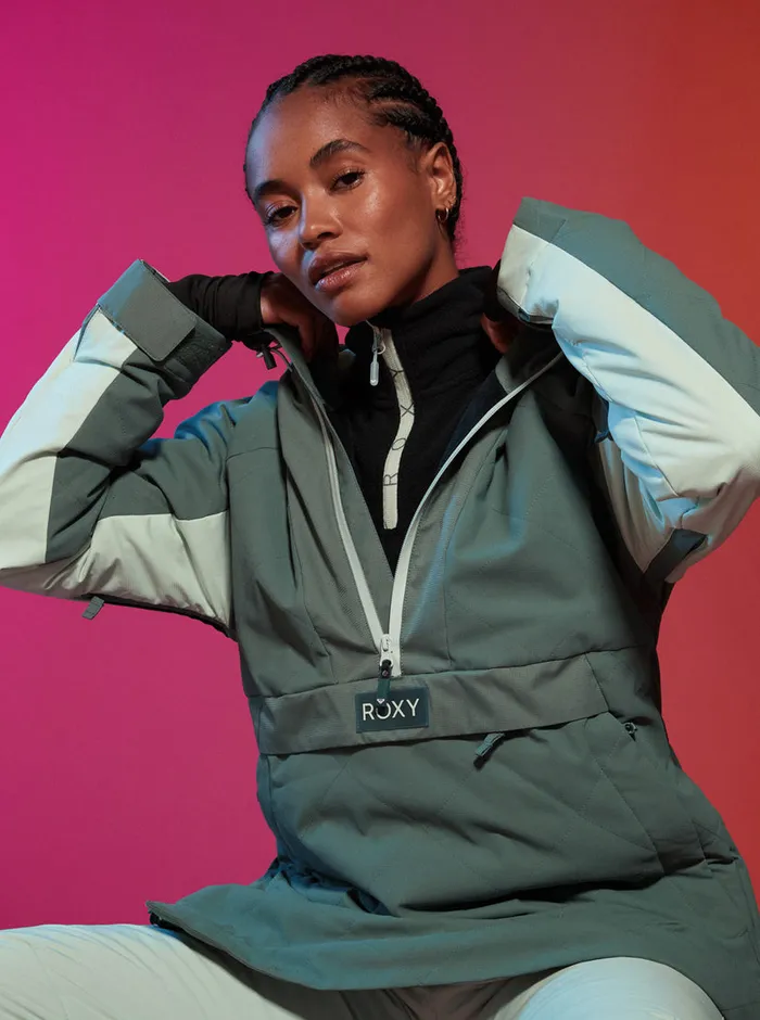 Roxy Snow Jackets Radiant Lines Overhead Technical Snow Jacket Dark Forest 8211 Womens