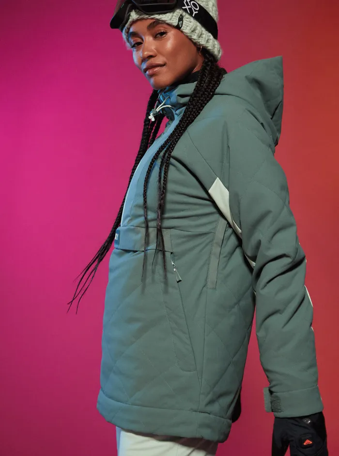 Roxy Snow Jackets Radiant Lines Overhead Technical Snow Jacket Dark Forest 8211 Womens
