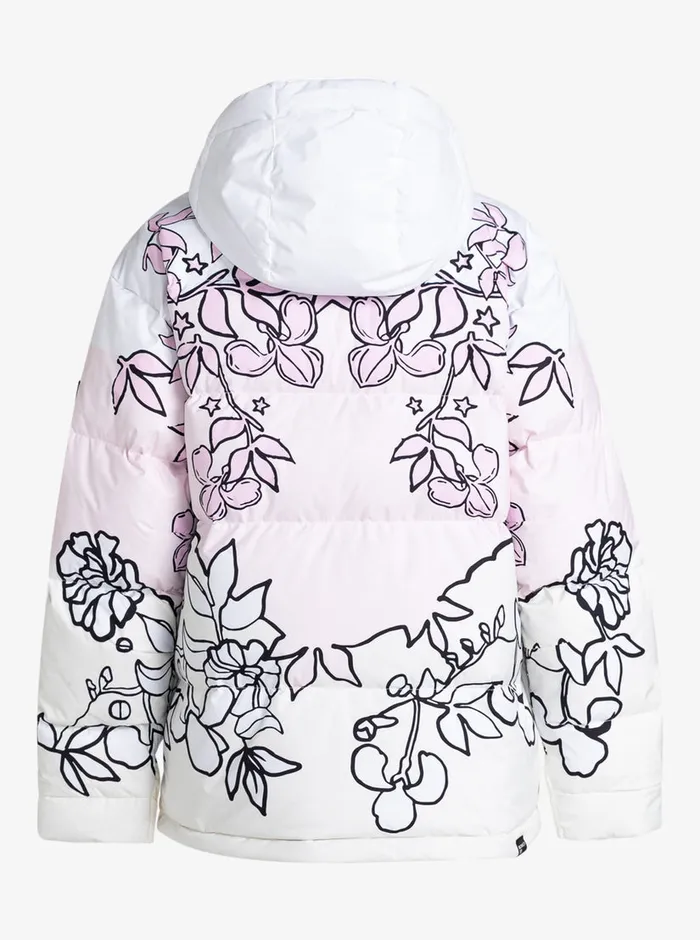 Roxy Snow Jackets X Rowley Puffer Technical Snow Jacket Bright White Laurel Floral 8211 Womens
