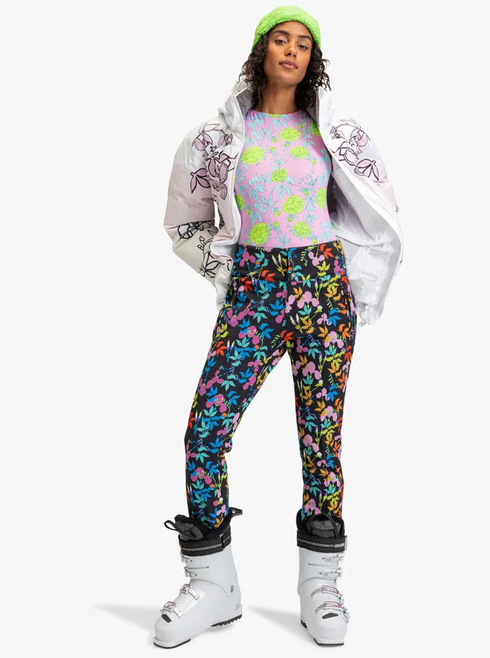 Roxy Snow Jackets X Rowley Puffer Technical Snow Jacket Bright White Laurel Floral 8211 Womens