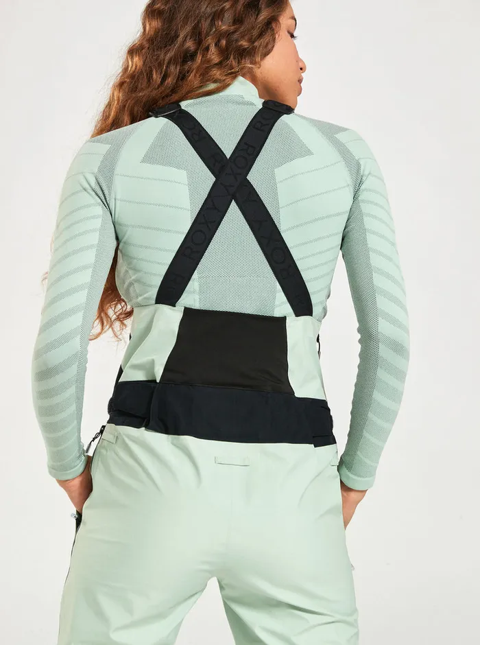 Roxy Snow Pants GORETEX Lunalite 3L Technical Snow Bib Pants Cameo Green 8211 Womens
