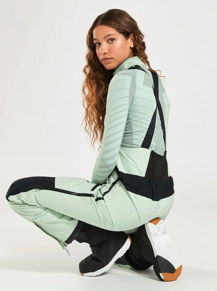 Roxy Snow Pants GORETEX Lunalite 3L Technical Snow Bib Pants Cameo Green 8211 Womens