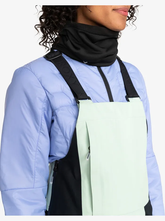 Roxy Snow Pants GORETEX Lunalite 3L Technical Snow Bib Pants Cameo Green 8211 Womens