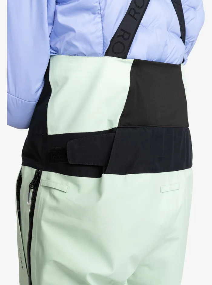 Roxy Snow Pants GORETEX Lunalite 3L Technical Snow Bib Pants Cameo Green 8211 Womens