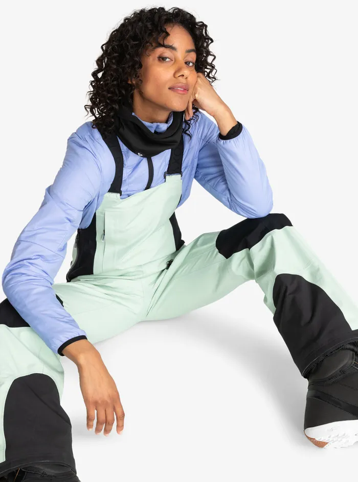Roxy Snow Pants GORETEX Lunalite 3L Technical Snow Bib Pants Cameo Green 8211 Womens