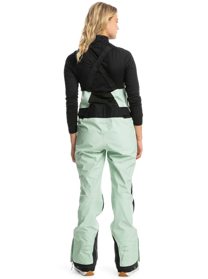 Roxy Snow Pants GORETEX Lunalite 3L Technical Snow Bib Pants Cameo Green 8211 Womens