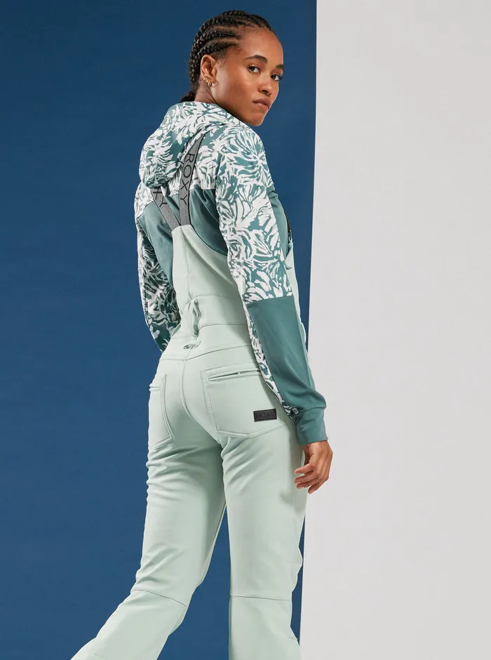 Roxy Snow Pants Summit Technical Snow Bib Pants Cameo Green 8211 Womens