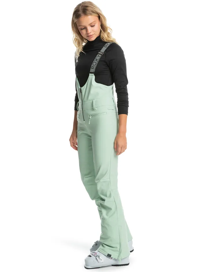 Roxy Snow Pants Summit Technical Snow Bib Pants Cameo Green 8211 Womens