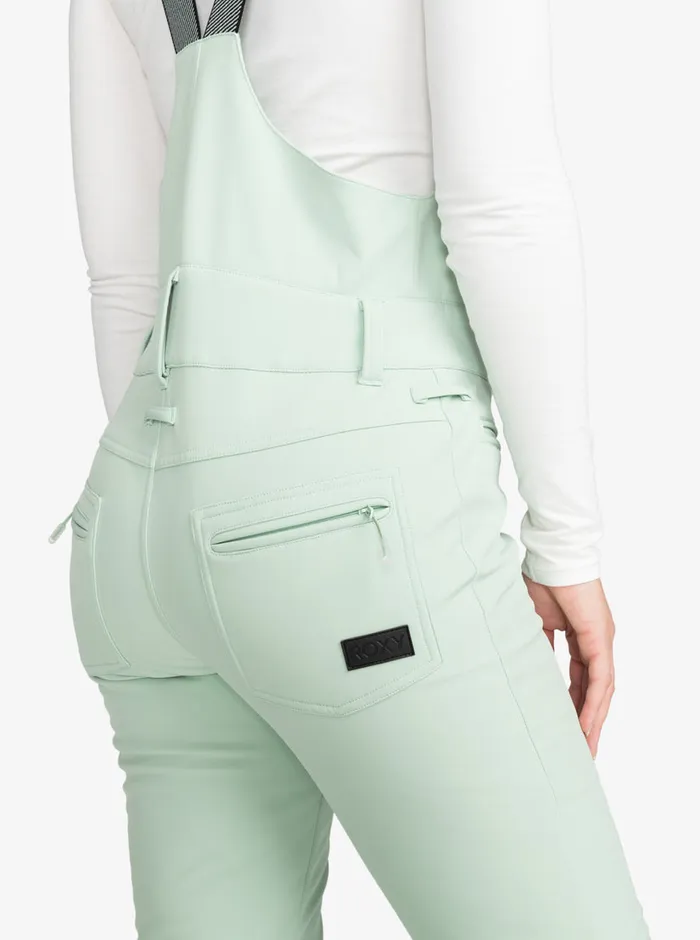 Roxy Snow Pants Summit Technical Snow Bib Pants Cameo Green 8211 Womens
