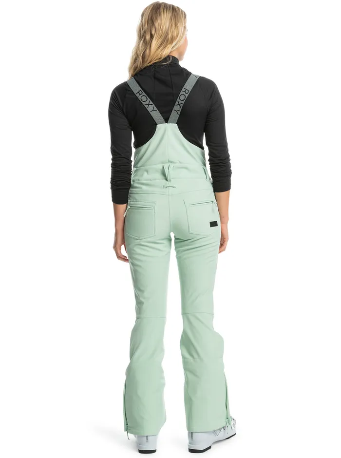 Roxy Snow Pants Summit Technical Snow Bib Pants Cameo Green 8211 Womens