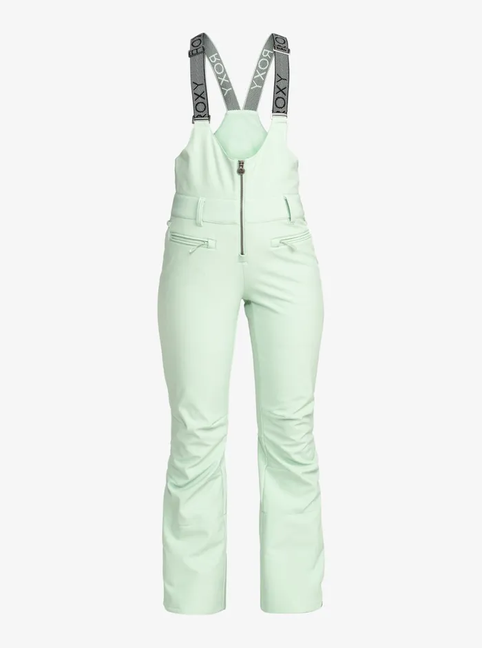 Roxy Snow Pants Summit Technical Snow Bib Pants Cameo Green 8211 Womens