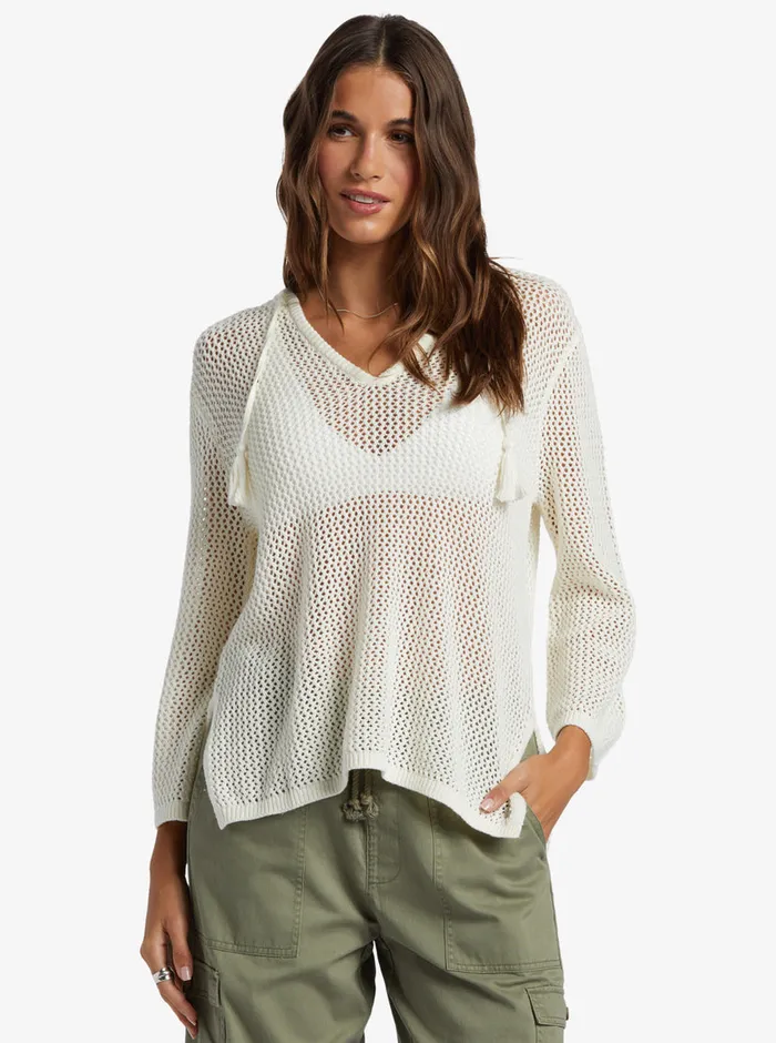 Roxy Sweaters After Beach Break VNeck Sweater Egret 8211 Womens