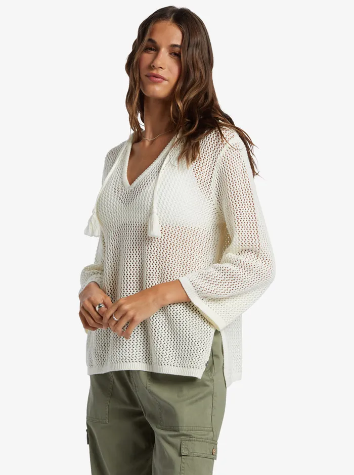 Roxy Sweaters After Beach Break VNeck Sweater Egret 8211 Womens