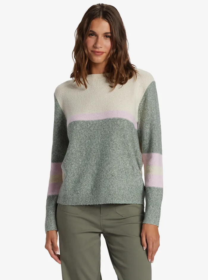 Roxy Sweaters Real Groove Crew Neck Sweater Tapioca 8211 Womens