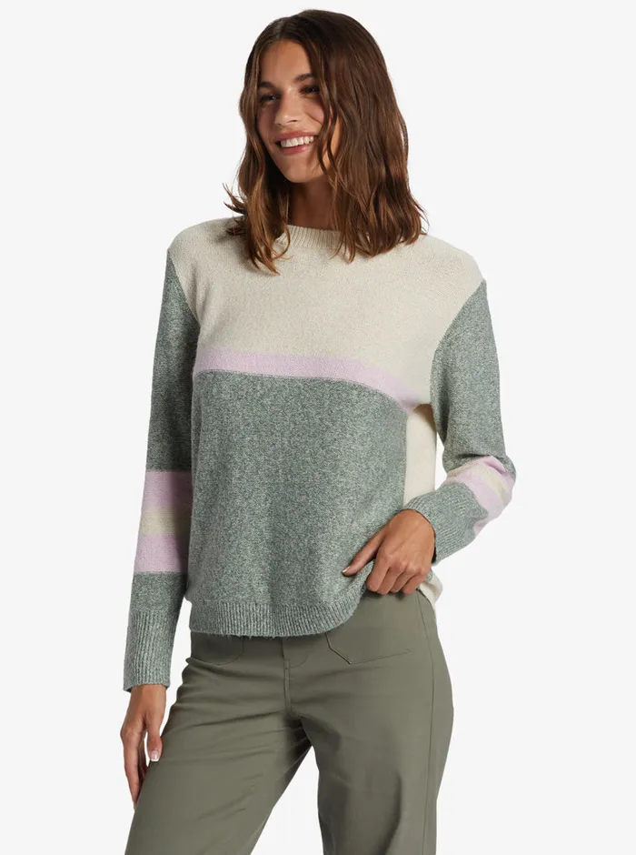 Roxy Sweaters Real Groove Crew Neck Sweater Tapioca 8211 Womens