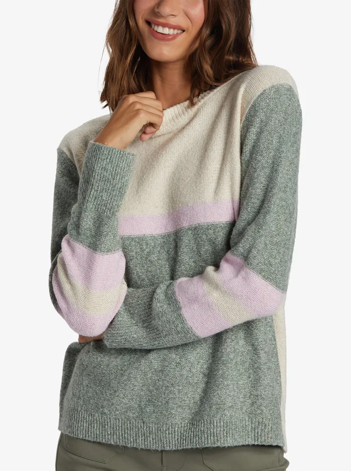 Roxy Sweaters Real Groove Crew Neck Sweater Tapioca 8211 Womens