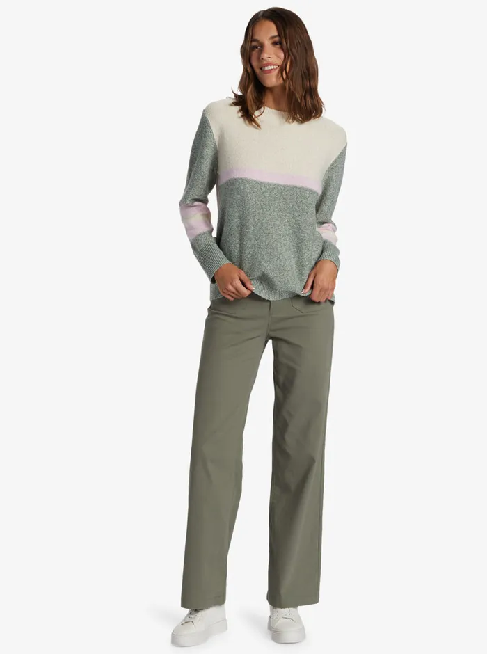 Roxy Sweaters Real Groove Crew Neck Sweater Tapioca 8211 Womens