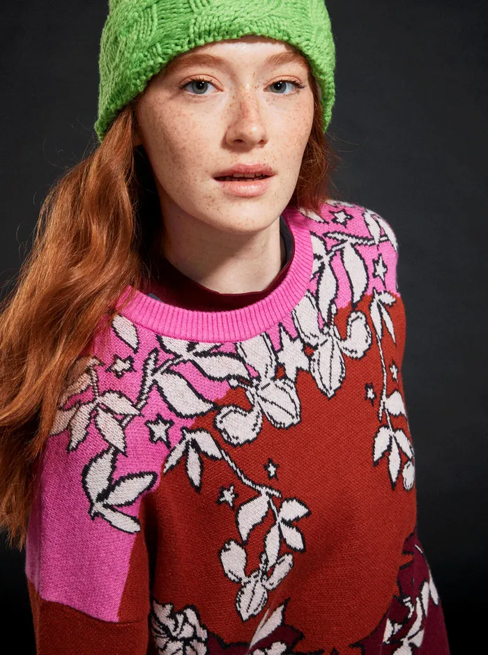 Roxy Sweaters ROWLEY X Technical Sweater Burnt Henna Laurel Floral 8211 Womens Roxy Sweaters ROWLEY X Technical Sweater Burnt Henna Laurel Floral 8211 Womens
