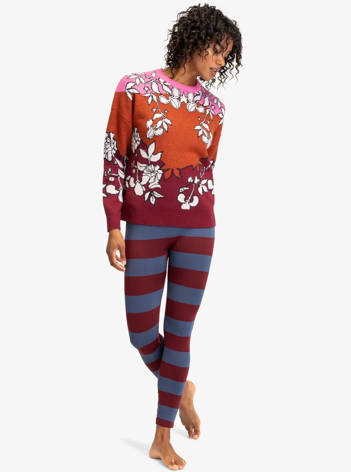 Roxy Sweaters ROWLEY X Technical Sweater Burnt Henna Laurel Floral 8211 Womens
