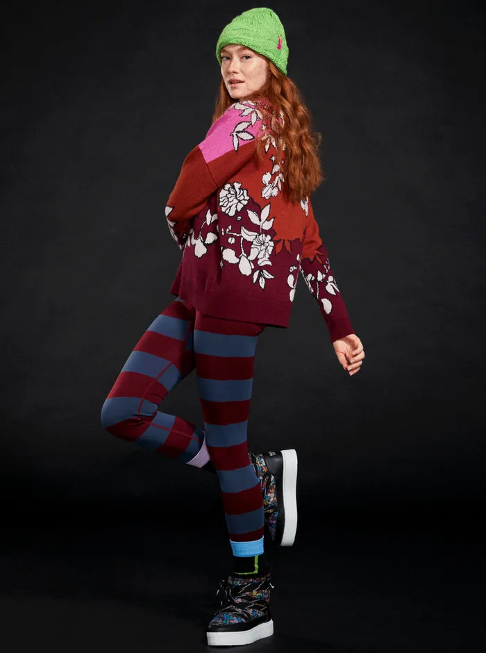 Roxy Sweaters ROWLEY X Technical Sweater Burnt Henna Laurel Floral 8211 Womens