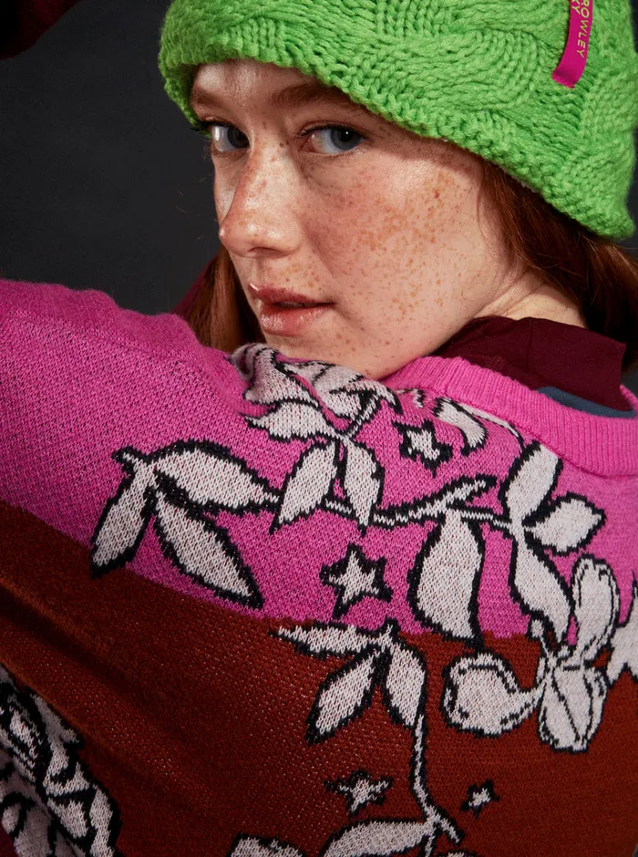 Roxy Sweaters ROWLEY X Technical Sweater Burnt Henna Laurel Floral 8211 Womens