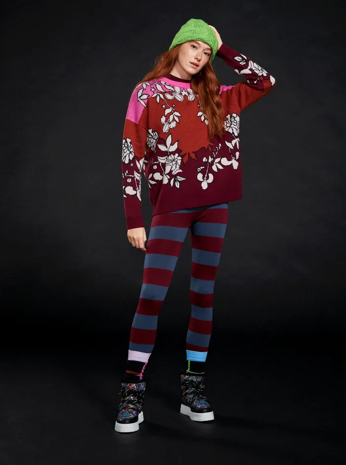 Roxy Sweaters ROWLEY X Technical Sweater Burnt Henna Laurel Floral 8211 Womens