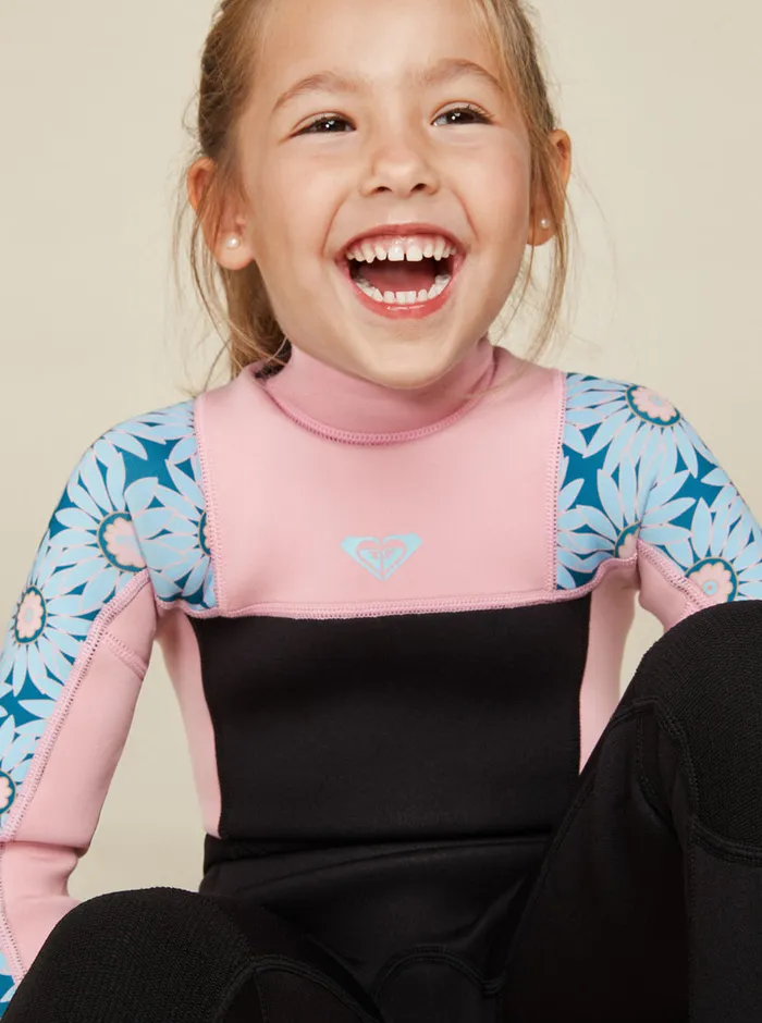 Roxy Swim 27 32mm Prologue Back Zip Wetsuit Crystal Teal Sol Flower 8211 Girls