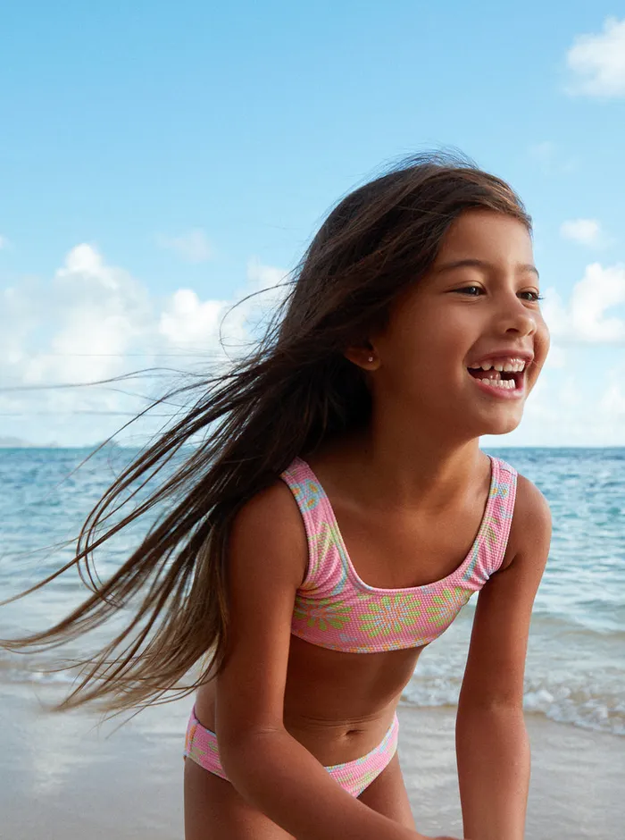Roxy Swim 27 Beach Day Together Two Piece Bralette Bikini Set Sachet Pink Beachy Bebe 8211 Girls