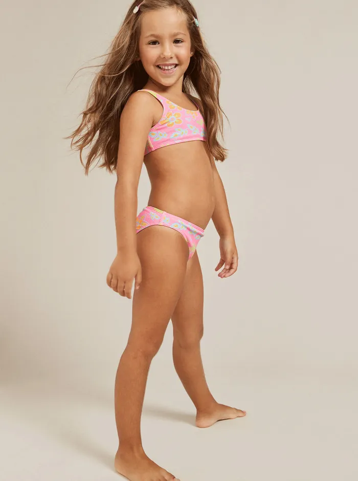 Roxy Swim 27 Beach Day Together Two Piece Bralette Bikini Set Sachet Pink Beachy Bebe 8211 Girls