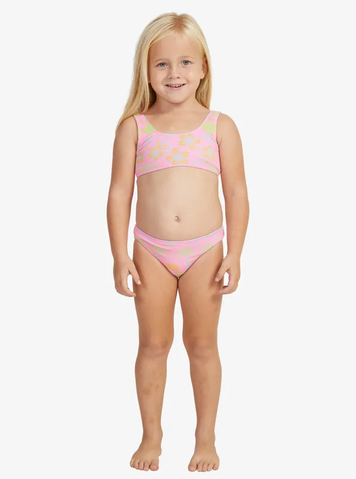 Roxy Swim 27 Beach Day Together Two Piece Bralette Bikini Set Sachet Pink Beachy Bebe 8211 Girls