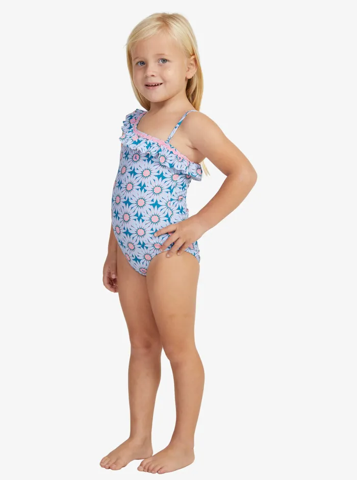 Roxy Swim 27 Bold Florals OnePiece Swimsuit Crystal Teal Sol Flower 8211 Girls