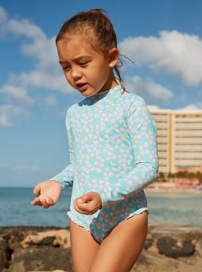 Roxy Swim 27 Teenie Ditsy OnePiece Rashguard Aruba Blue Teenie Ditsy 8211 Girls Roxy Swim 27 Teenie Ditsy OnePiece Rashguard Aruba Blue Teenie Ditsy 8211 Girls