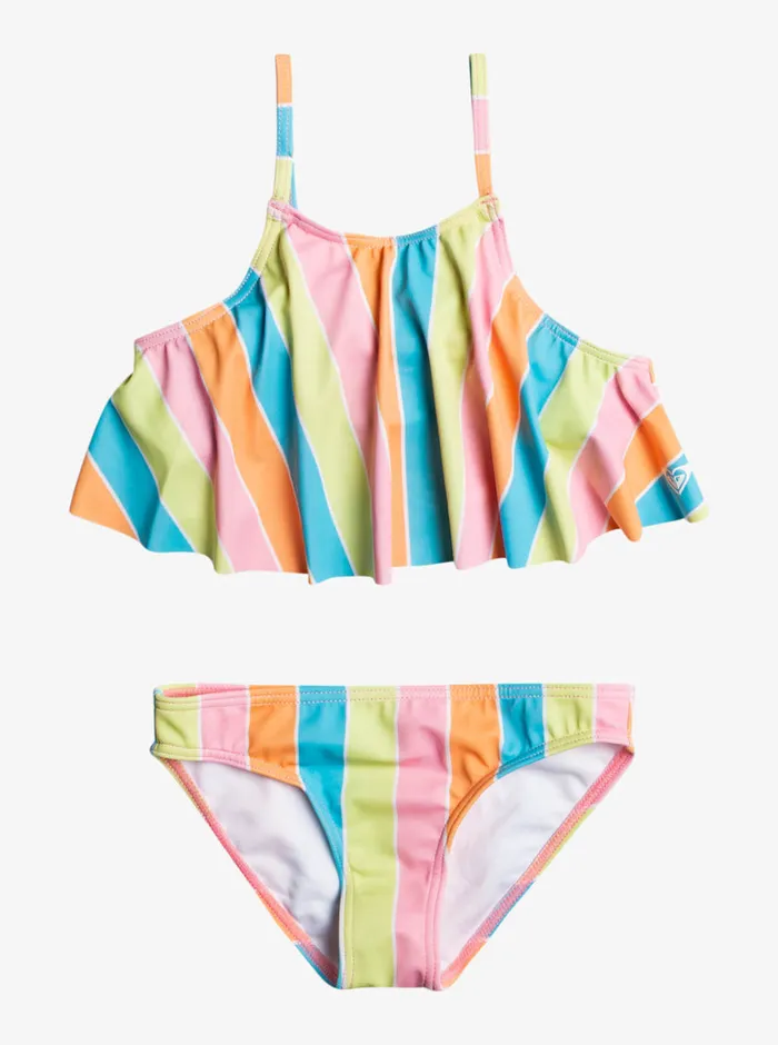 Roxy Swim 416 Colors Of The Sun Two Piece Flutter Bikini Set Bachelor Button Rainbow Rays 8211 Girls Roxy Swim 416 Colors Of The Sun Two Piece Flutter Bikini Set Bachelor Button Rainbow Rays 8211 Girls