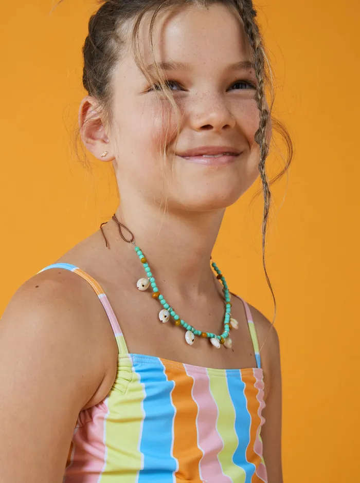 Roxy Swim 416 Last In Paradise OnePiece Swimsuit Bachelor Button Rainbow Rays 8211 Girls
