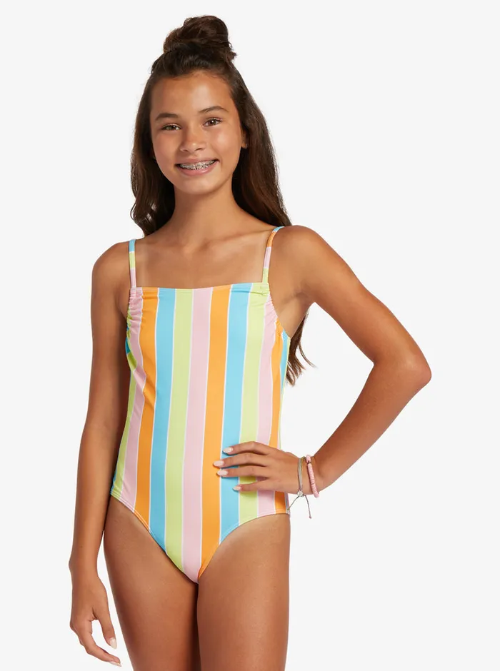 Roxy Swim 416 Last In Paradise OnePiece Swimsuit Bachelor Button Rainbow Rays 8211 Girls