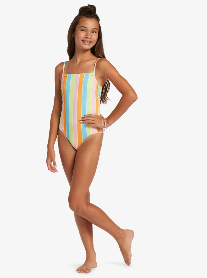 Roxy Swim 416 Last In Paradise OnePiece Swimsuit Bachelor Button Rainbow Rays 8211 Girls