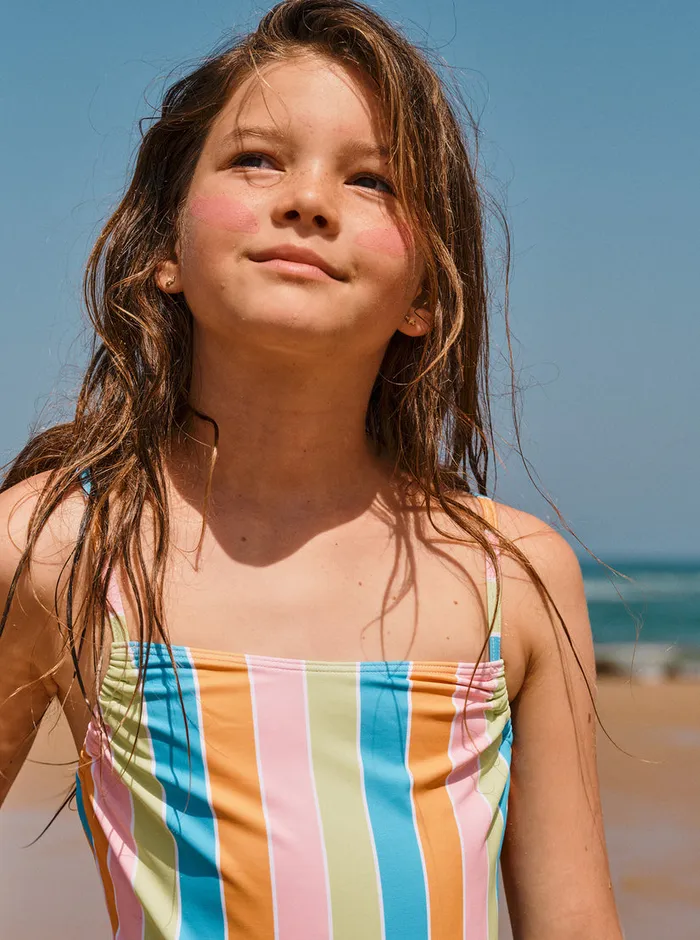 Roxy Swim 416 Last In Paradise OnePiece Swimsuit Bachelor Button Rainbow Rays 8211 Girls