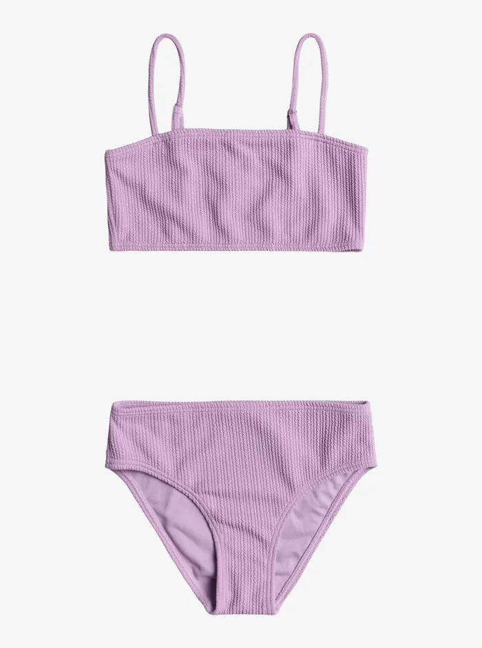 Roxy Swim 716 Aruba Crop Top Bikini Set Crocus Petal 8211 Girls
