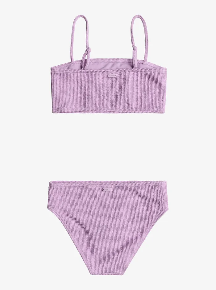 Roxy Swim 716 Aruba Crop Top Bikini Set Crocus Petal 8211 Girls