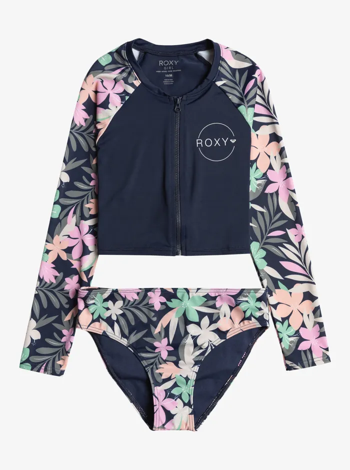 Roxy Swim 716 Ilacabo Active LongSleeve ZipFront Rashguard Set Naval Academy Ilacabo Swim 8211 Girls Roxy Swim 716 Ilacabo Active LongSleeve ZipFront Rashguard Set Naval Academy Ilacabo Swim 8211 Girls