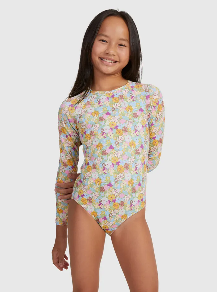 Roxy Swim 716 Nostalgic Seaside LongSleeve Swimsuit Fern Memories 8211 Girls