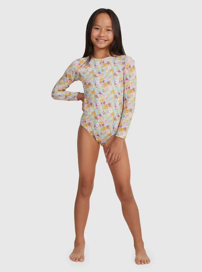 Roxy Swim 716 Nostalgic Seaside LongSleeve Swimsuit Fern Memories 8211 Girls