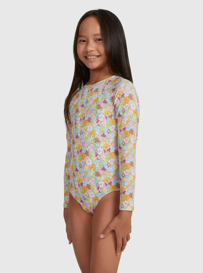 Roxy Swim 716 Nostalgic Seaside LongSleeve Swimsuit Fern Memories 8211 Girls