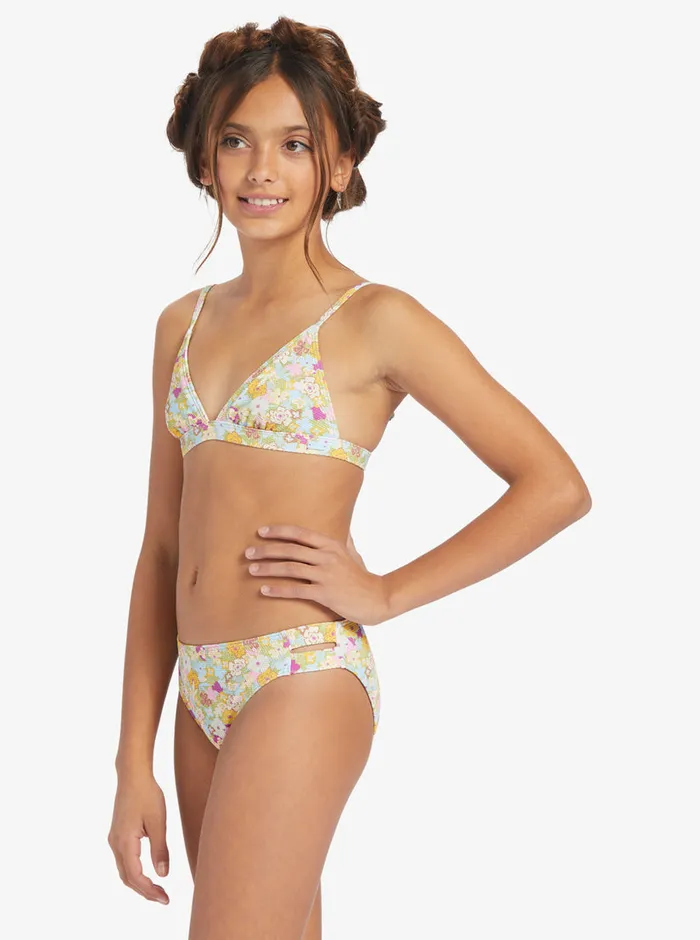 Roxy Swim 716 Nostalgic Seaside Two Piece Triangle Bikini Set Fern Memories 8211 Girls