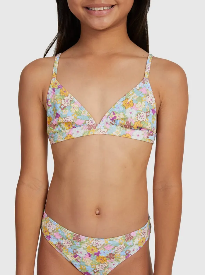 Roxy Swim 716 Nostalgic Seaside Two Piece Triangle Bikini Set Fern Memories 8211 Girls