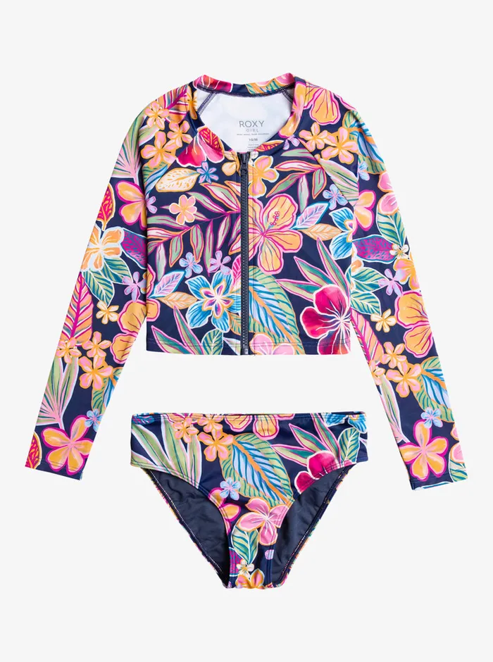 Roxy Swim 716 Paradise Trip Cropped Long Sleeve Rashguard Mood Indigotrue Paradise 8211 Girls Roxy Swim 716 Paradise Trip Cropped Long Sleeve Rashguard Mood Indigotrue Paradise 8211 Girls