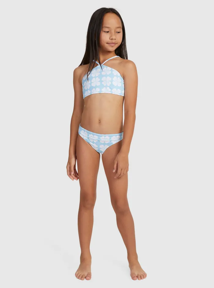 Roxy Swim 716 Vacation Memories Two Piece Crop Top Bikini Set Clear Sky Clik 8211 Girls