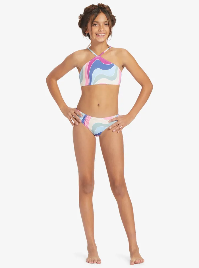 Roxy Swim 716 Vacation Memories Two Piece Crop Top Bikini Set Vivid Viola Cruz 8211 Girls