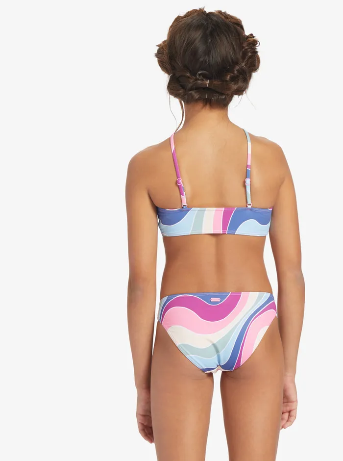 Roxy Swim 716 Vacation Memories Two Piece Crop Top Bikini Set Vivid Viola Cruz 8211 Girls